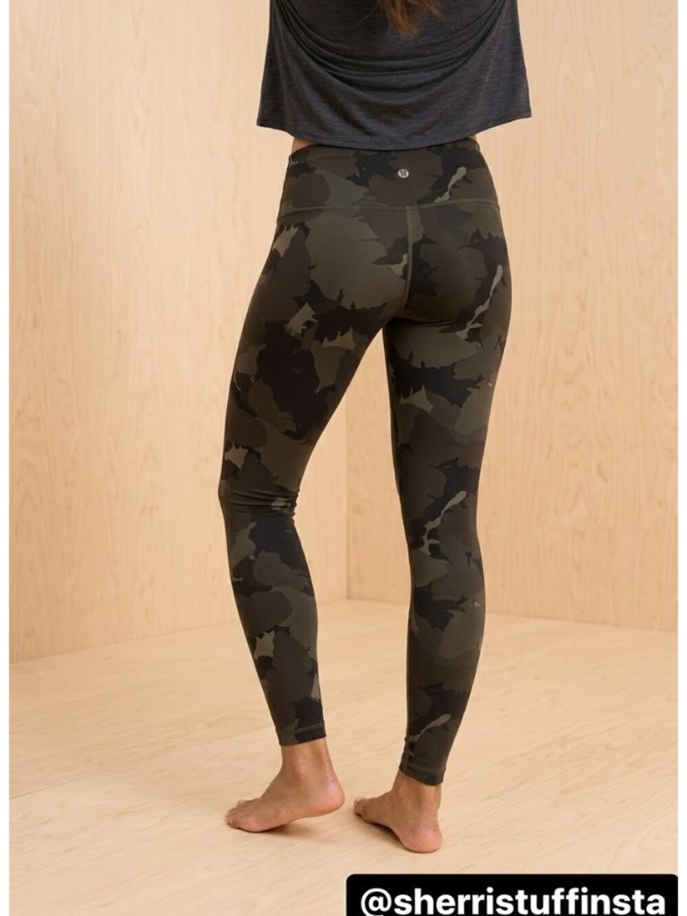 EXCELLENT Lululemon Wunder Under Mid Rise Pant  31" Leggings Green Black 8 M